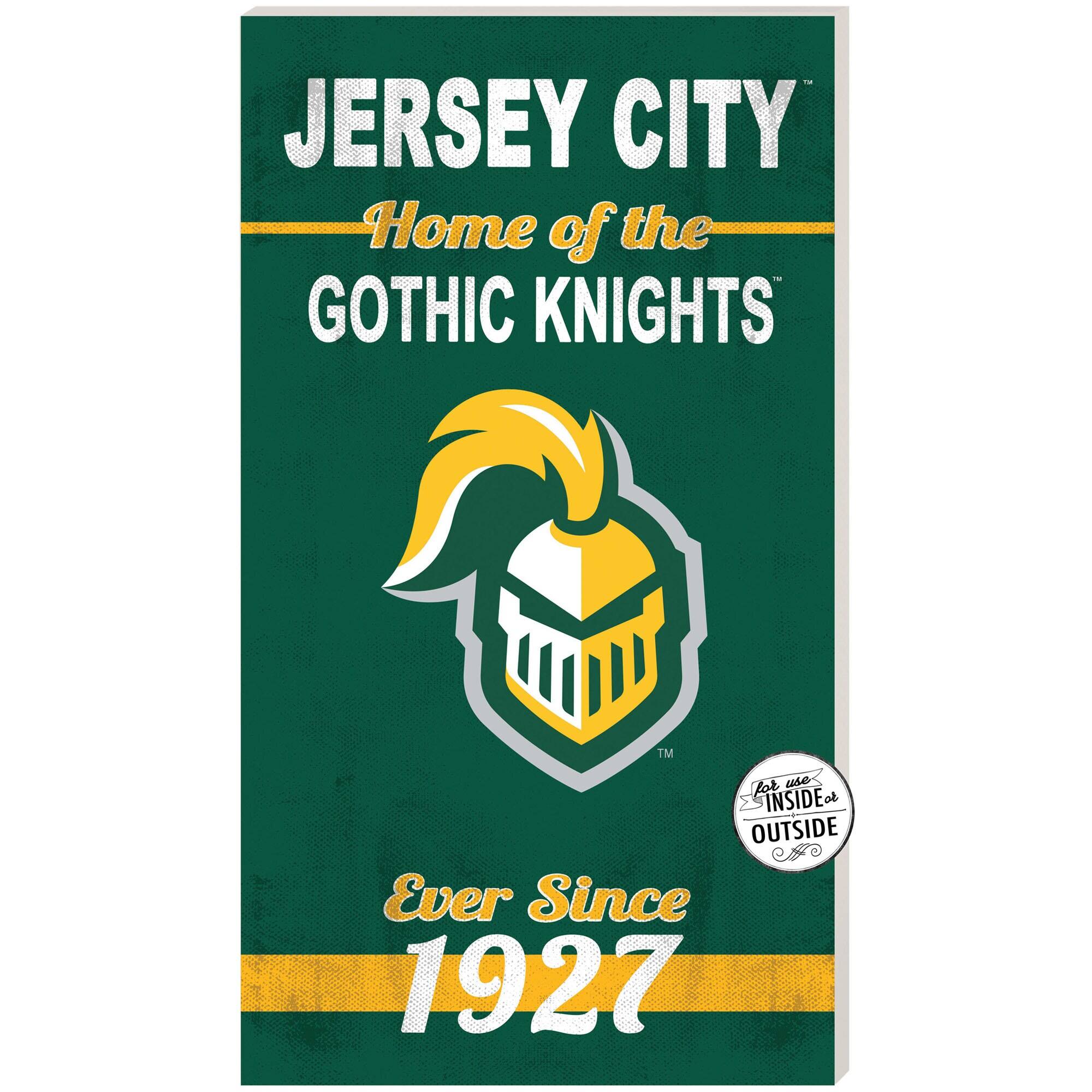 New Jersey City Gothic Knights 11'' x 20'' Indoor/Outdoor Home Of The Sign