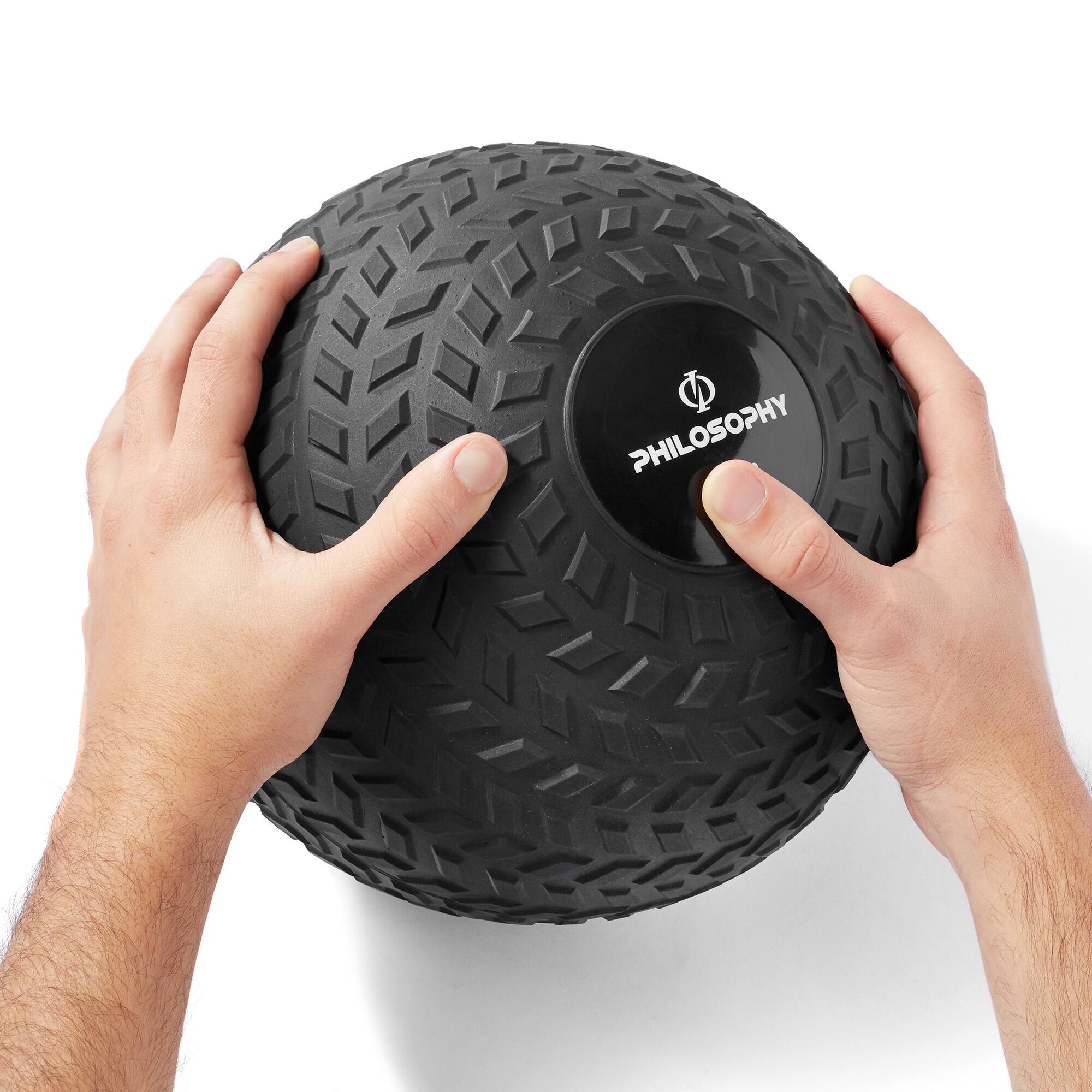 Alt View 1. Philosophy Gym - Slam Ball - Weighted Medicine Ball with Easy Grip Tread - Black.