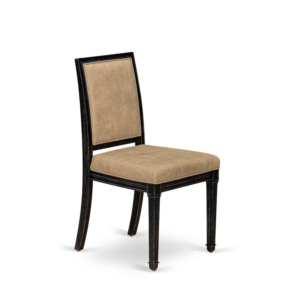 Alt View 3. East West Furniture - Upholstered Dining Chairs Set of 2 - Brown.
