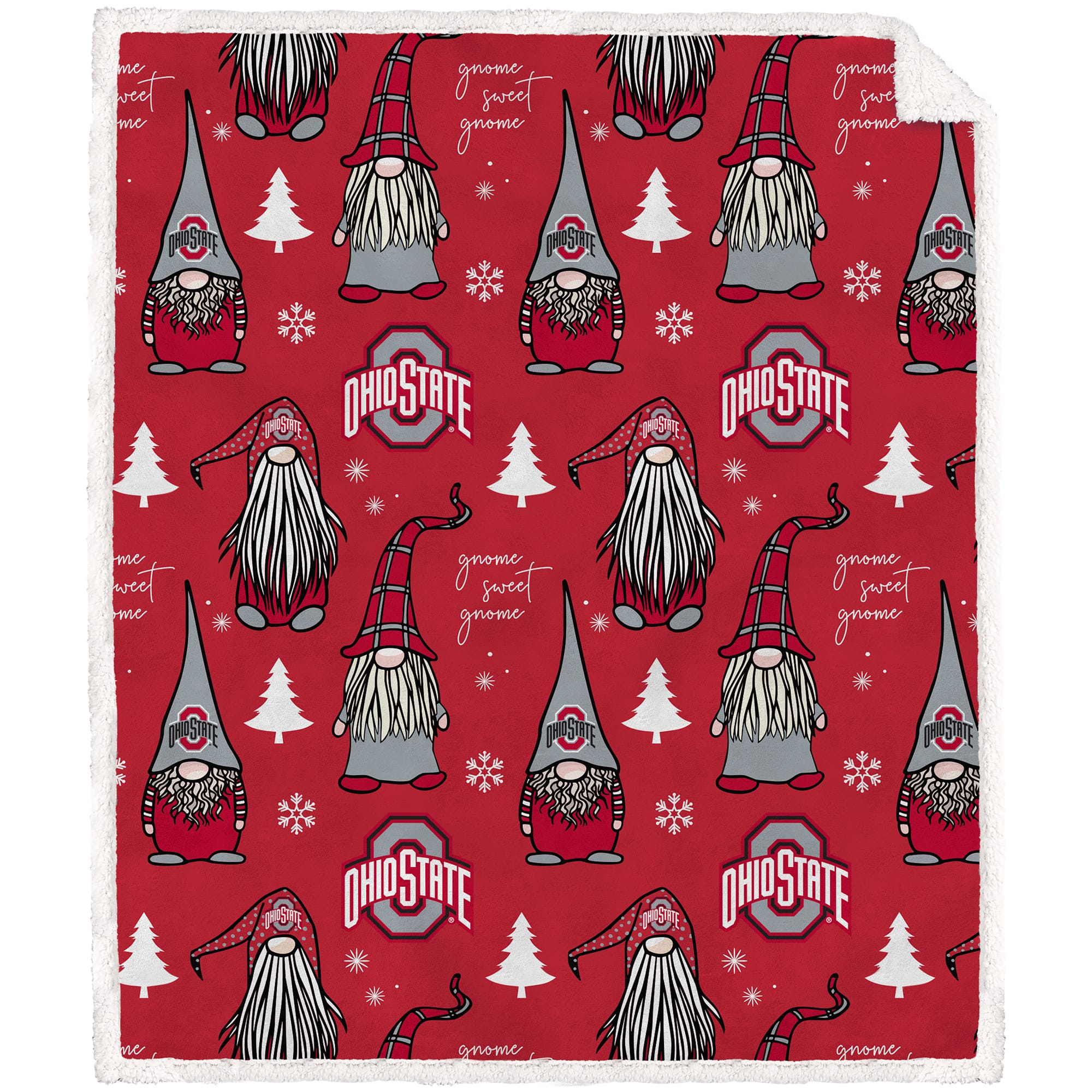 Pegasus - Ohio State Buckeyes 60" x 70" Holiday Gnome Throw Blanket - Multicolor