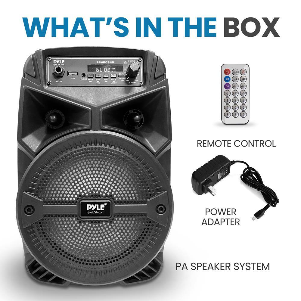 WHAT'S IN THE BOX

PA SPEAKER SYSTEM

REMOTE CONTROL

POWER ADAPTER

PYLE PyleUSA.com