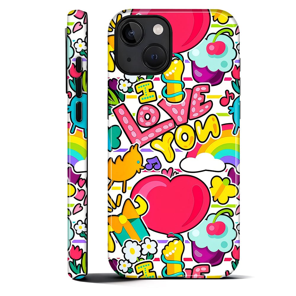 BUBM - Smartphone Case for iPhone - 2-Layer Durable Smartphone Protection Case - Candy Love Pop - Candy Love Pop for iPhone 14
