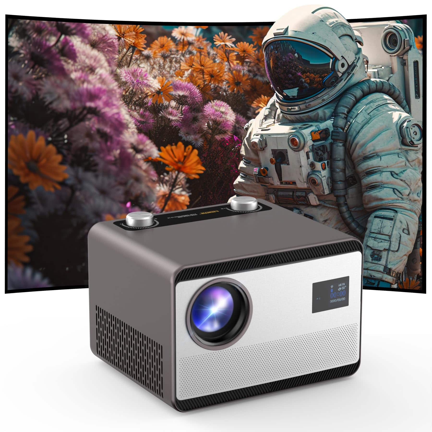 Groview Smart Projector 1500 ANSI 1080P 4K Support Auto Focus WiFi