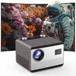 Groview - Smart Projector 1500 ANSI 1080P 4K Support Auto Focus WiFi Bluetooth Keystone Zoom