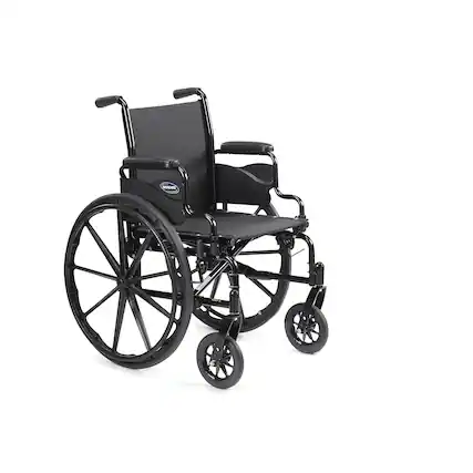 Front. Invacare - SL Lightweight Wheelchair, Adjustable Desk Arms, 18" Seat - Black.