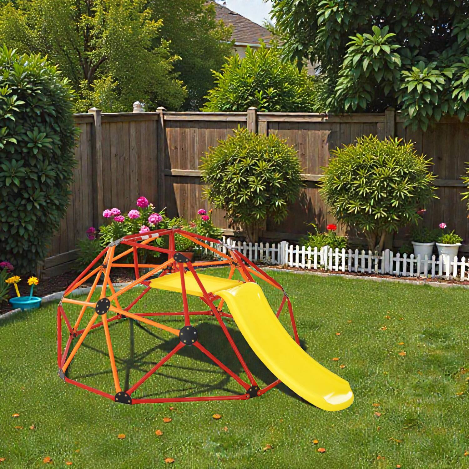 BreeBe - Children’s Outdoor Climbing Dome with Slide and Padded Fabric Mat - Orange price history on PriceWatchPro