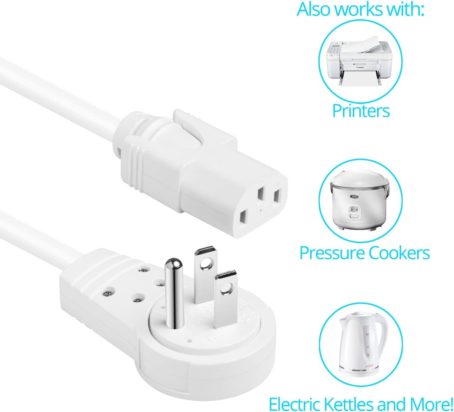 Also works with: Printers, Pressure Cookers, Electric Kettles and More!