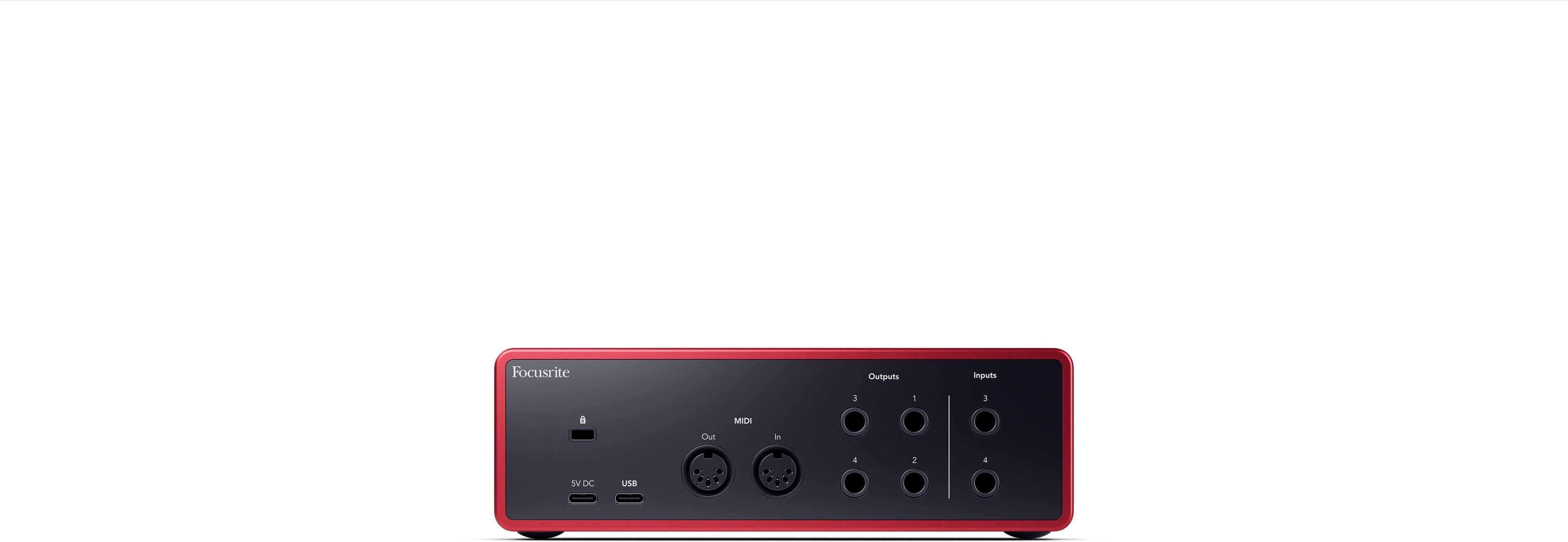 Alt View 12. Focusrite - Scarlett 4i4 4th Generation Audio Interface - Red.