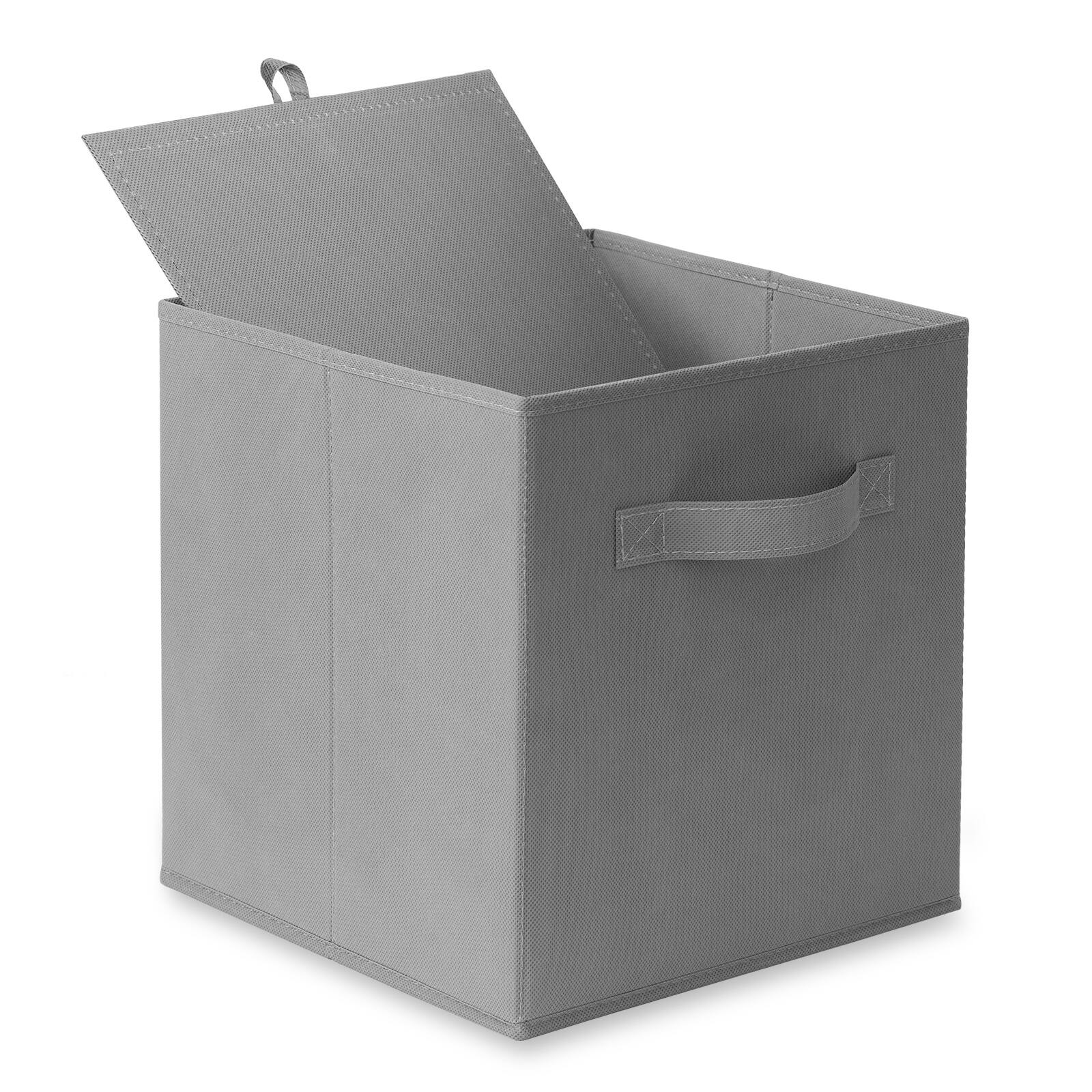 Alt View 7. Casafield - (Set of 6) Collapsible Fabric Cubes - Storage Bins - Gray.