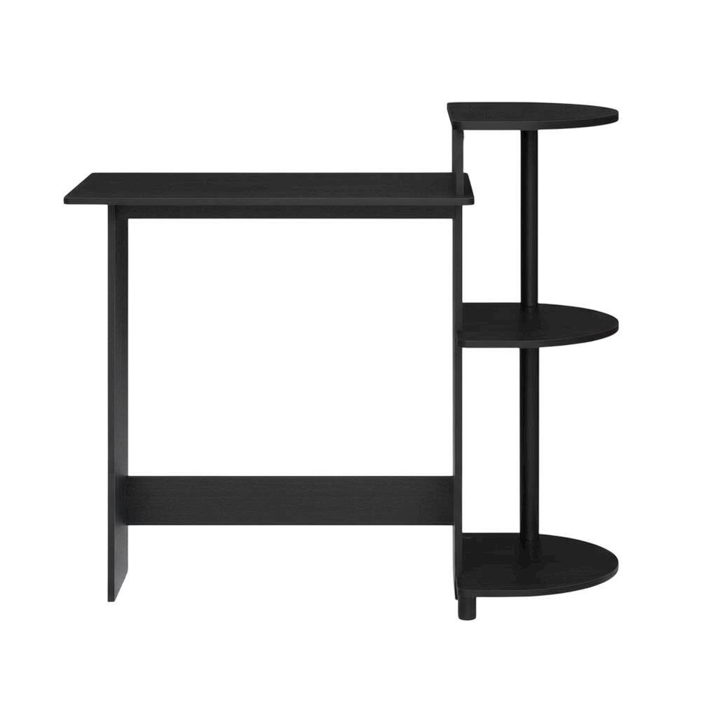 Back. BisonOffice - Compact Americano/Black Computer Desk With Shelves For Office Use - Americano/Black.