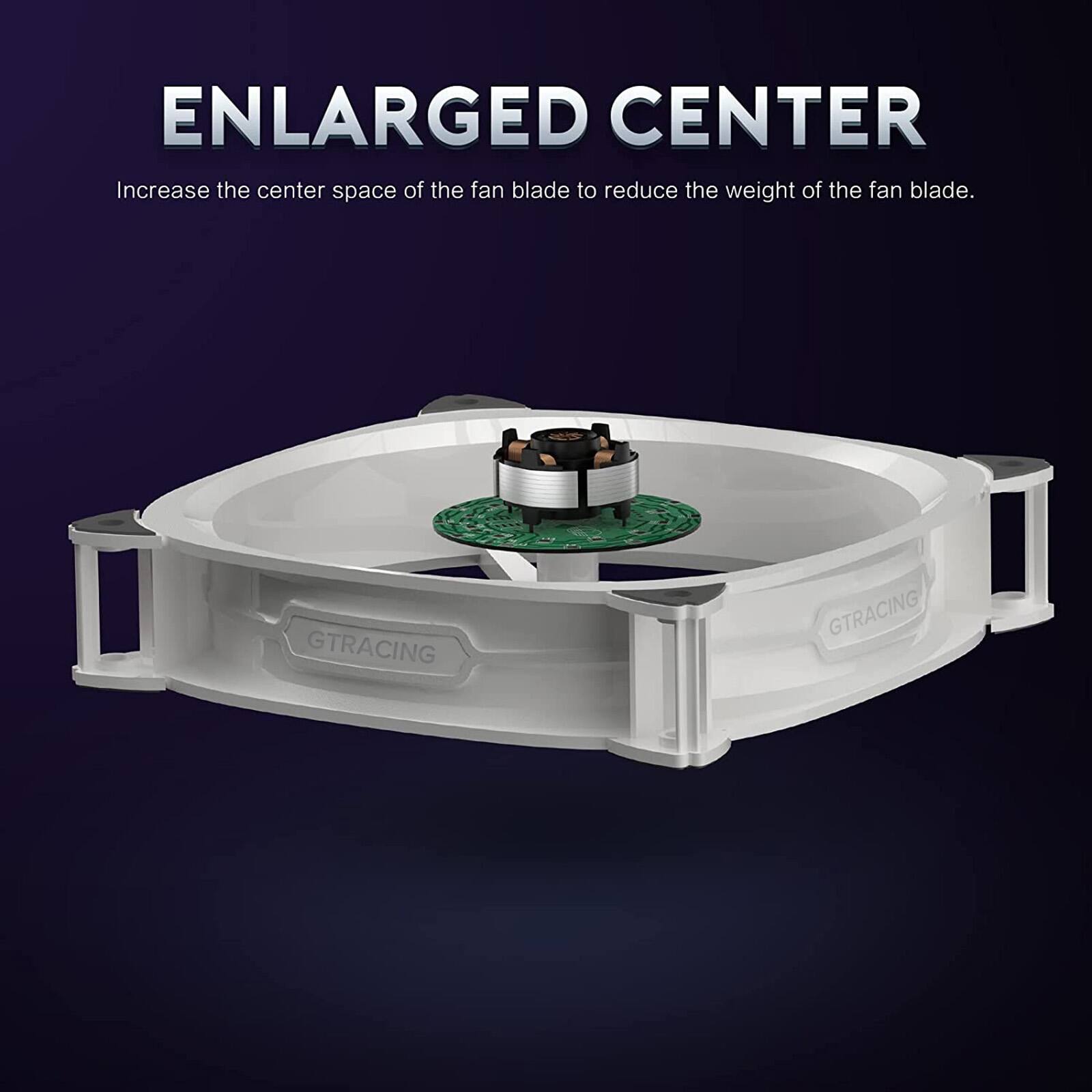 ENLARGED CENTER  
Increase the center space of the fan blade to reduce the weight of the fan blade.  
GTRACING