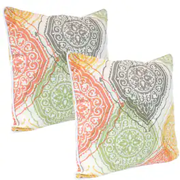 Sunnydaze - Indoor and Outdoor Throw Pillow - 16 in - Muted Damask Mandalas