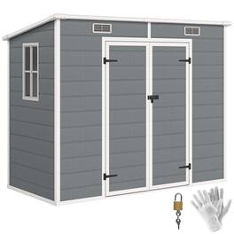 Outsunny - x 4' Plastic Outdoor Storage Shed with Floor, Window