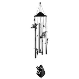 FC Design - 34" Long Hummingbird Silhouette Wind Chime Outdoor Patio or Garden Hanging Decoration - Multi-Color