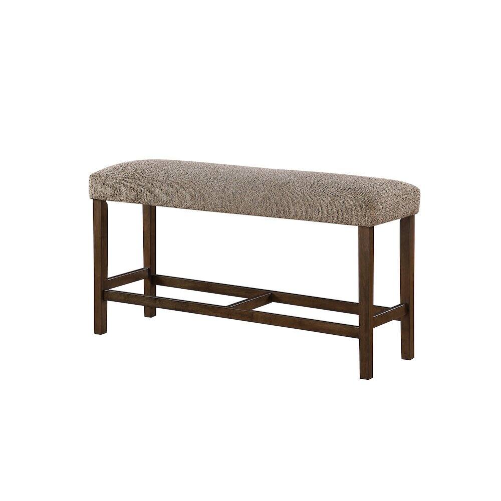 Front. Global Furniture USA - D4355 Brown Bar Table Bench - Dark Brown.