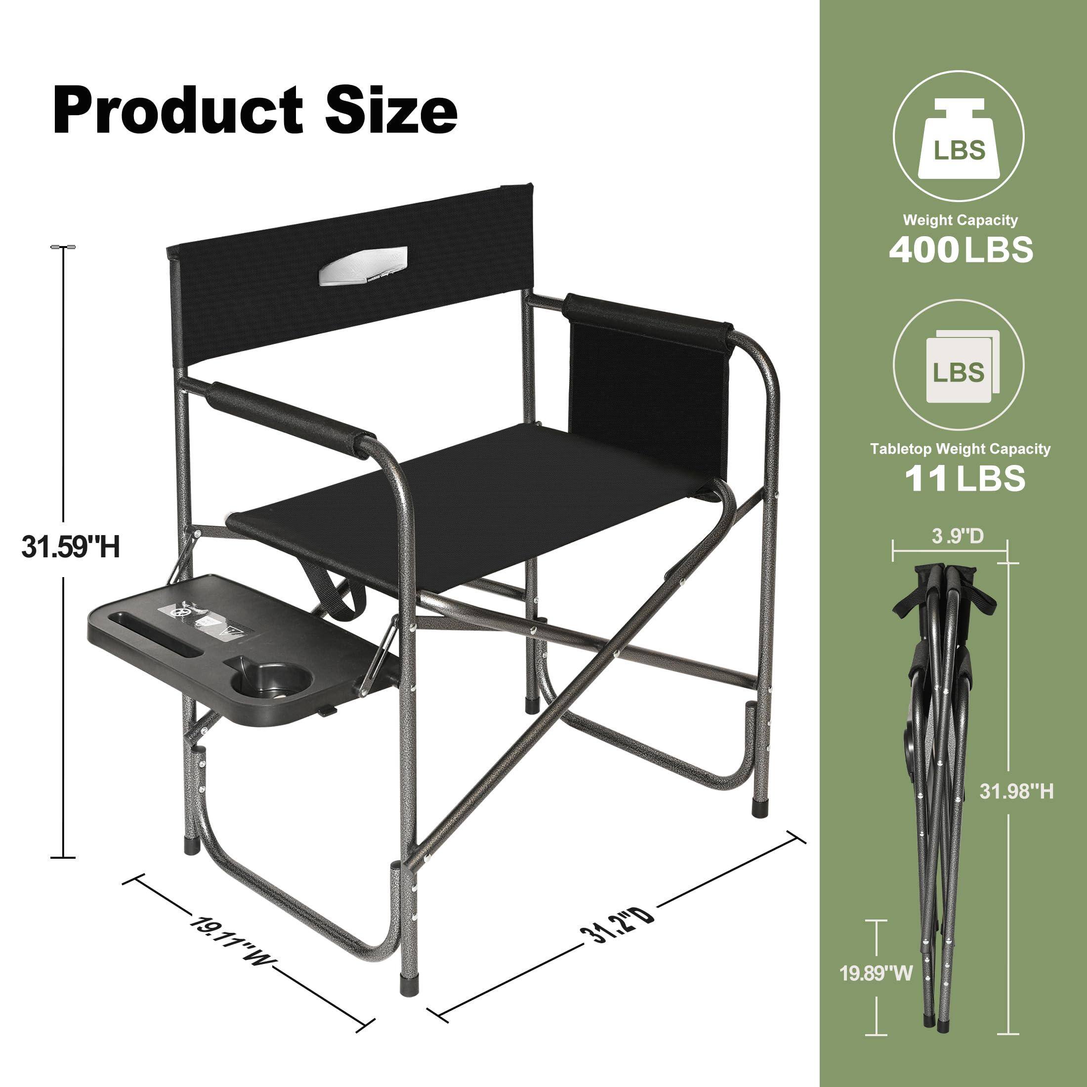 Product Size  
31.59"H  
19.11"W  
31.2"D  
3.9"D  

Weight Capacity  
400 LBS  

Tabletop Weight Capacity  
11 LBS  

31.98"H  
19.89"W