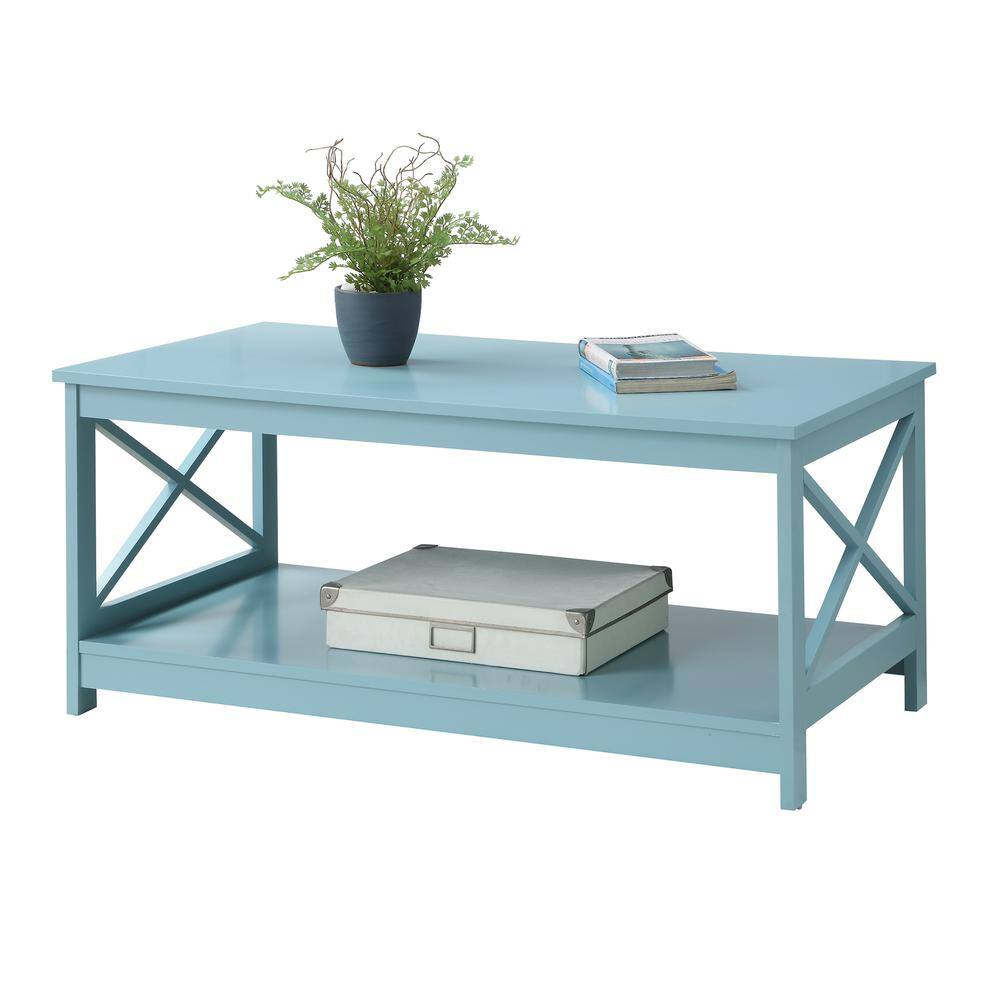 Angle. Convenience Concepts - Oxford Coffee Table - Sea Foam Blue.