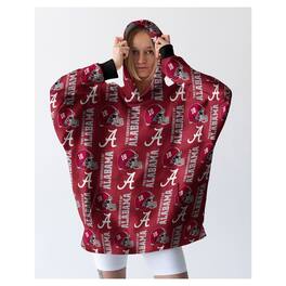 Pegasus - Alabama Crimson Tide Homefield Repeat Logo Wearable Hooded Blanket - Multicolor
