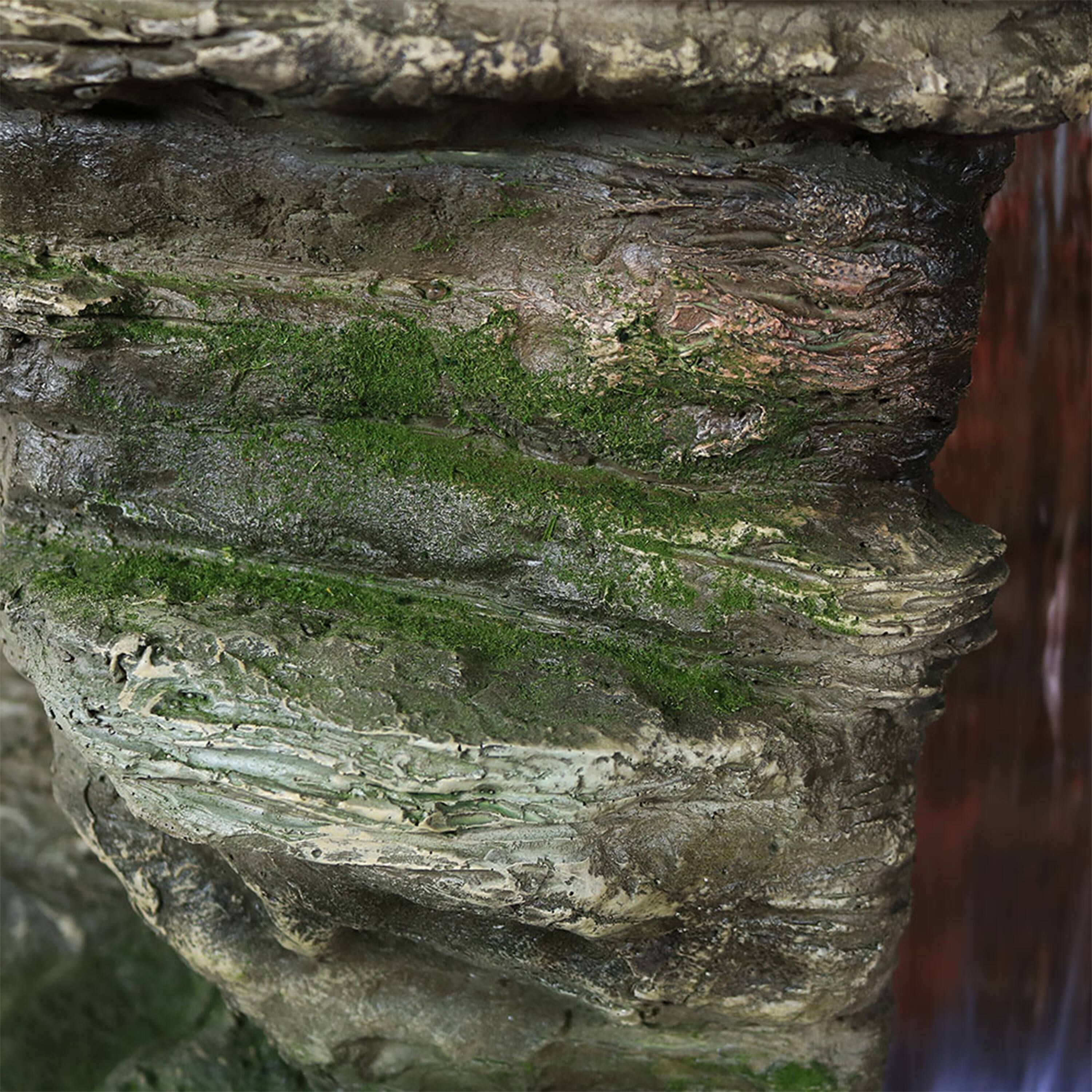 Alt View 4. Sunnydaze - Large Flat Rock Summit Waterfall Fountain with LED Lights - 61 in - Brown.