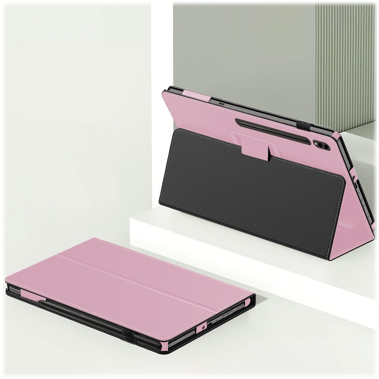 Alt View 14. SaharaCase - Bi-Fold Folio Case for Samsung Galaxy Tab S10+, Tab S9+, and Tab S9 FE+ - Pink.