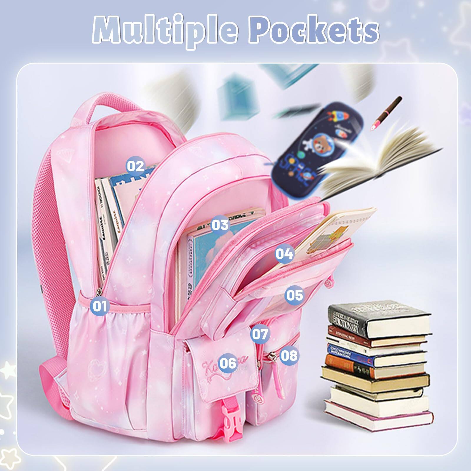 Pacoar Cade Backpack For School Cute Teenage Multiple Pockets Fashion ...