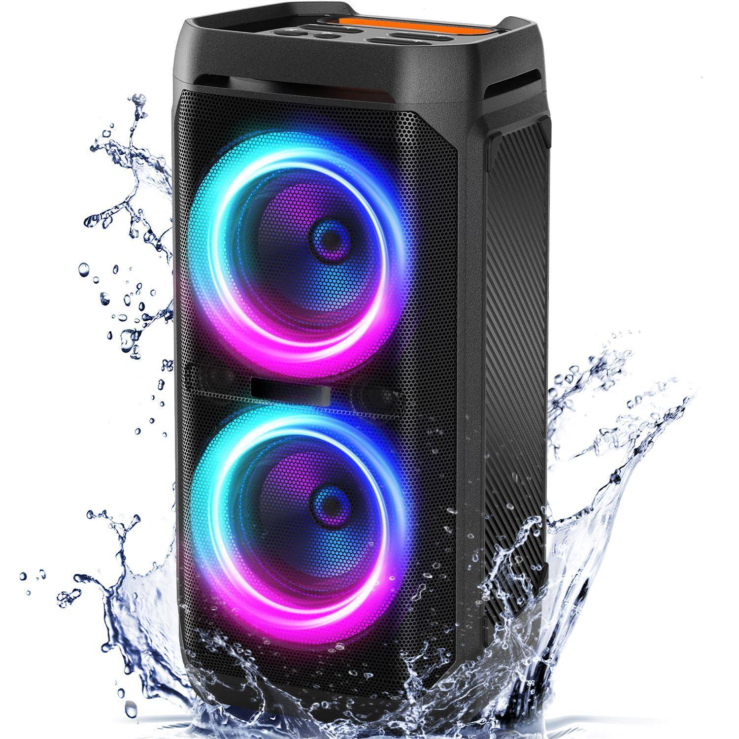 Front. Dazzling Pops - 240w Portable Loud Boombox With Deep Bass Subwoofers Ipx6 Waterproof Party Outdoor Speakers Wireless Rgb - Default.