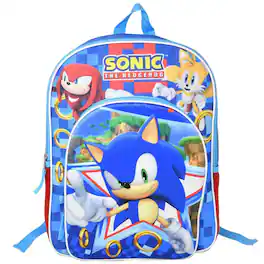 Marvel - Sonic The Hedgehog 16" School Backpack with 1 Front Pocket for Boys - Blue