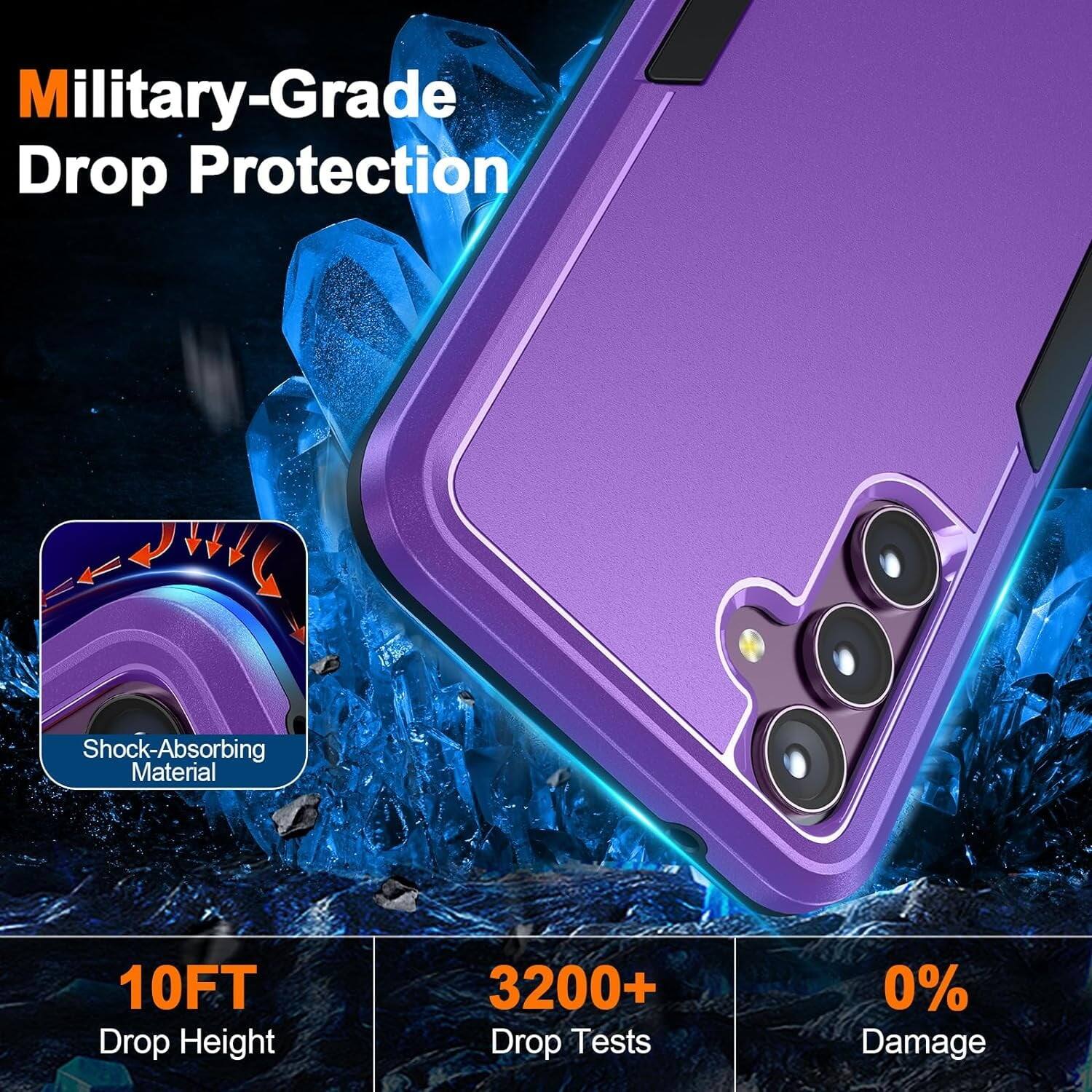 Military-Grade Drop Protection, Shock-Absorbing Material, 10FT Drop Height, 3200+ Drop Tests, 0% Damage