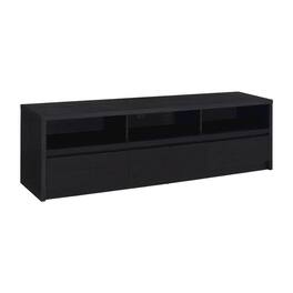 FurniFact - 78-Inch TV Stand with 3 Drawers and Contemporary Design - Black