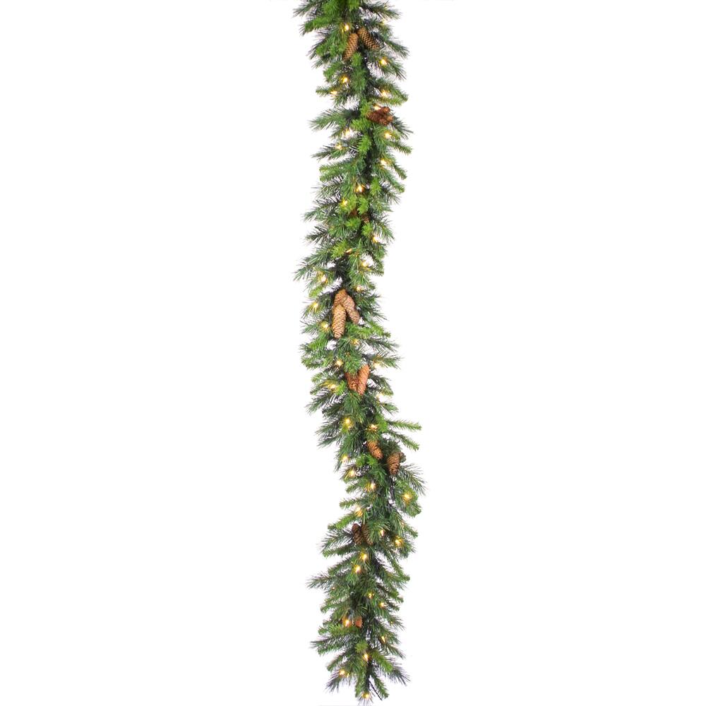 Front. Vickerman - Vickerman 50'x 12" Cheyenne Garland 1350 Tips 300WmLED - Green.