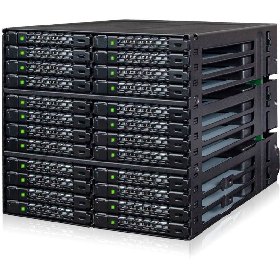 Alt View 2. Icy Dock - ToughArmor MB924IP-B Drive Enclosure for 5.25" SATA, Serial Attached SCSI [SAS] - Mini-SAS Host Interface External.