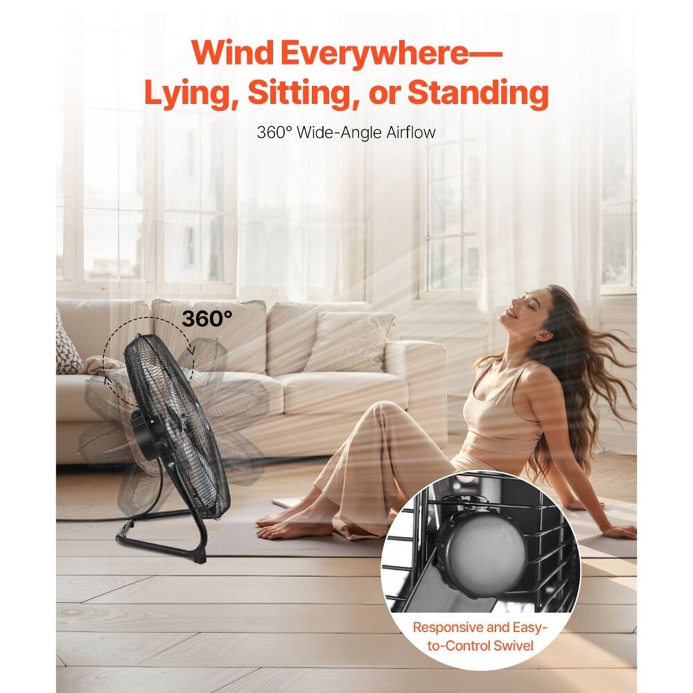 Wind Everywhere—Lying, Sitting, or Standing  
360° Wide-Angle Airflow  
360°  
Responsive and Easy-to-Control Swivel