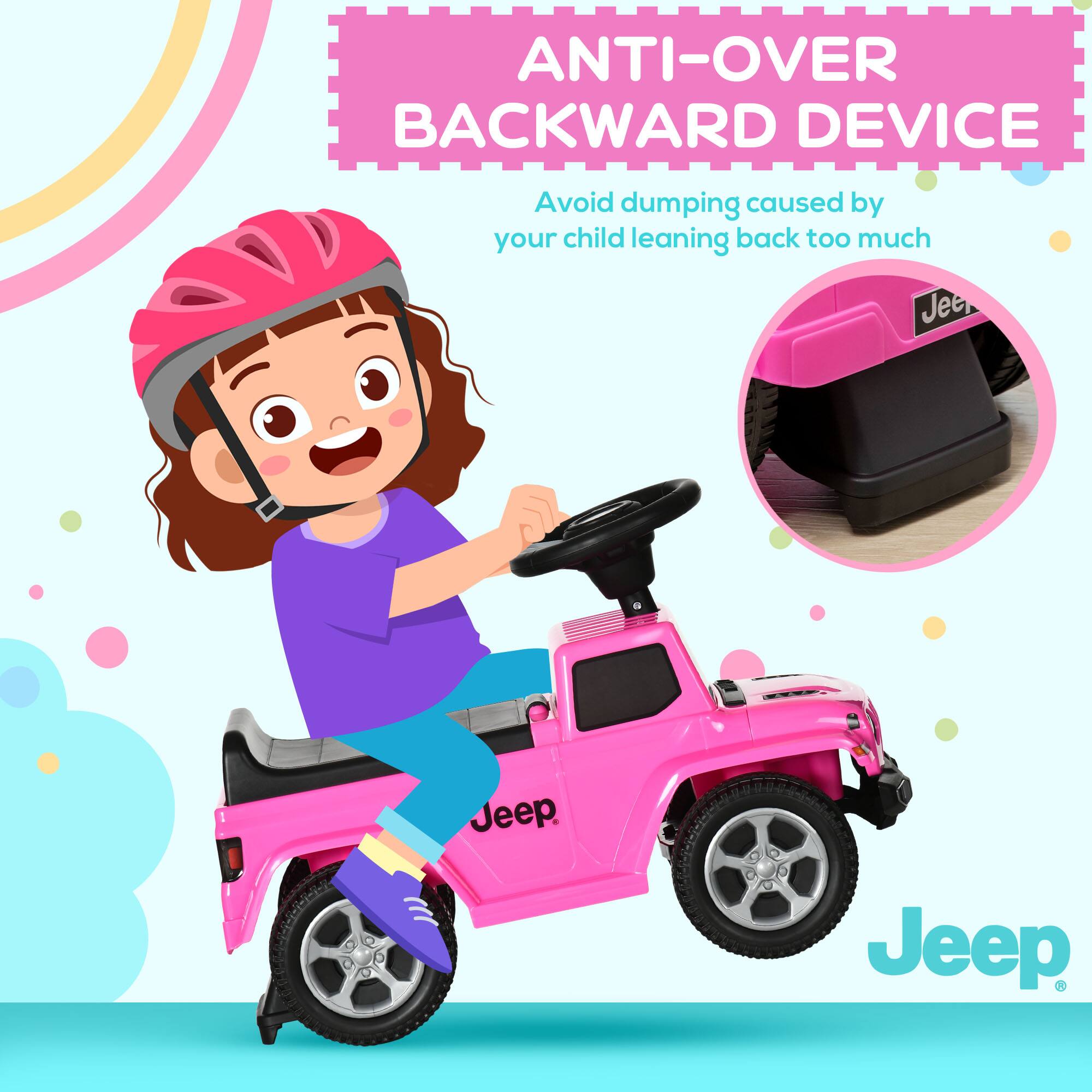 ANTI-OVER BACKWARD DEVICE  
Avoid dumping caused by your child leaning back too much  

Jeep