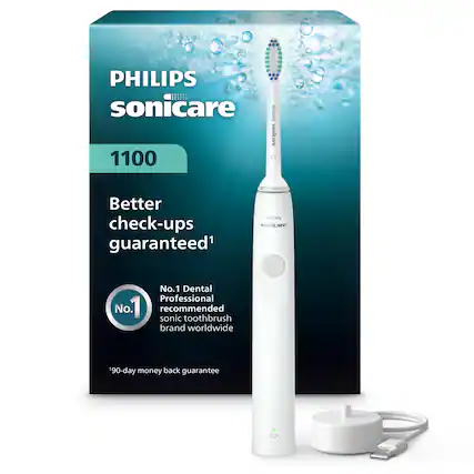 PHILIPS sonicare 1100
Better check-ups guaranteed¹
No.1 Dental Professional
No.1 recommended sonic toothbrush brand worldwide
90-day money back guarantee