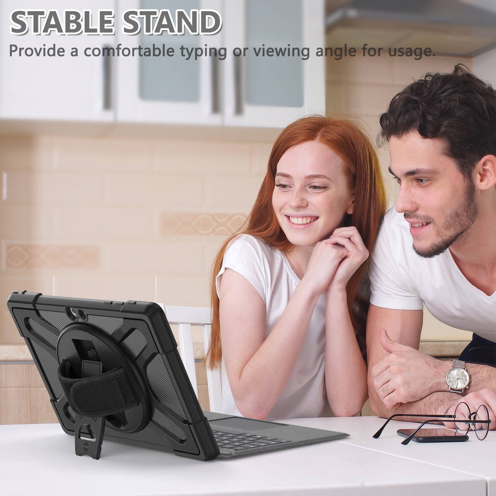 STABLE STAND  
Provide a comfortable typing or viewing angle for usage.