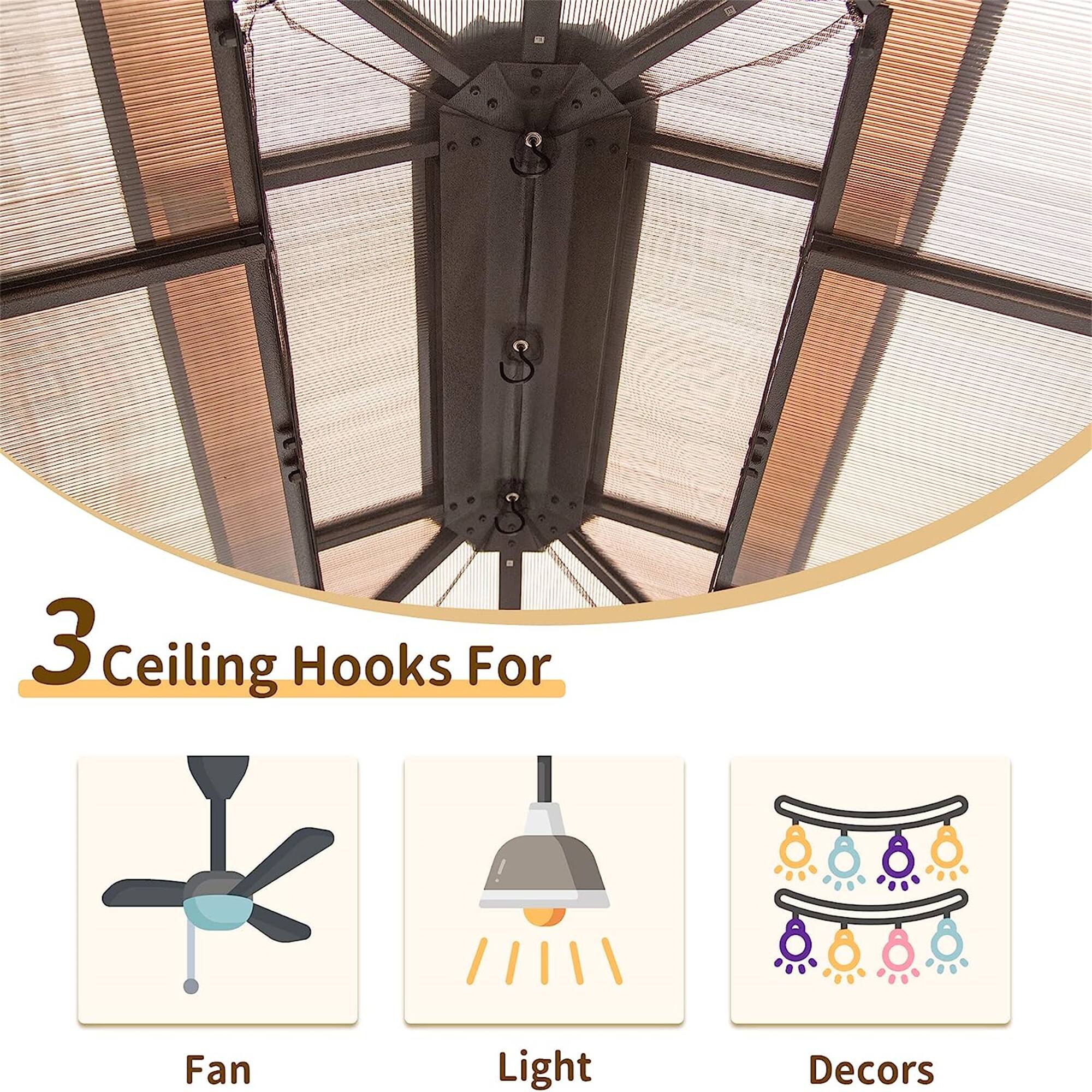 3 Ceiling Hooks For Fan, Light, Decors