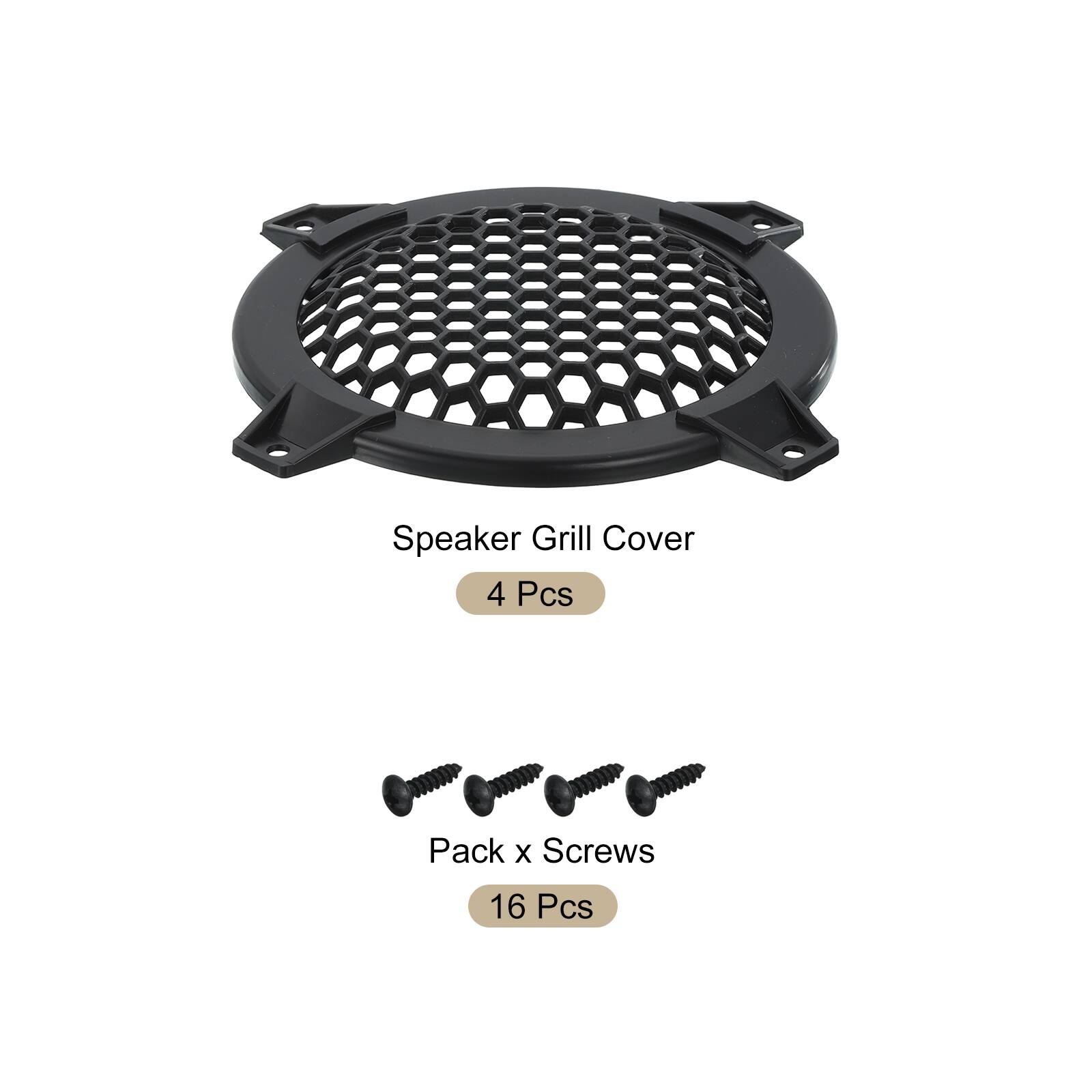 Speaker Grill Cover 4 Pcs Pack x Screws 16 Pcs
