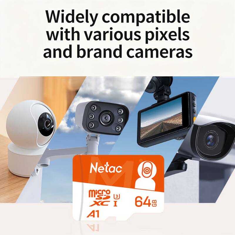 Widely compatible with various pixels and brand cameras  
Netac micro SDXC I 64 GB A1