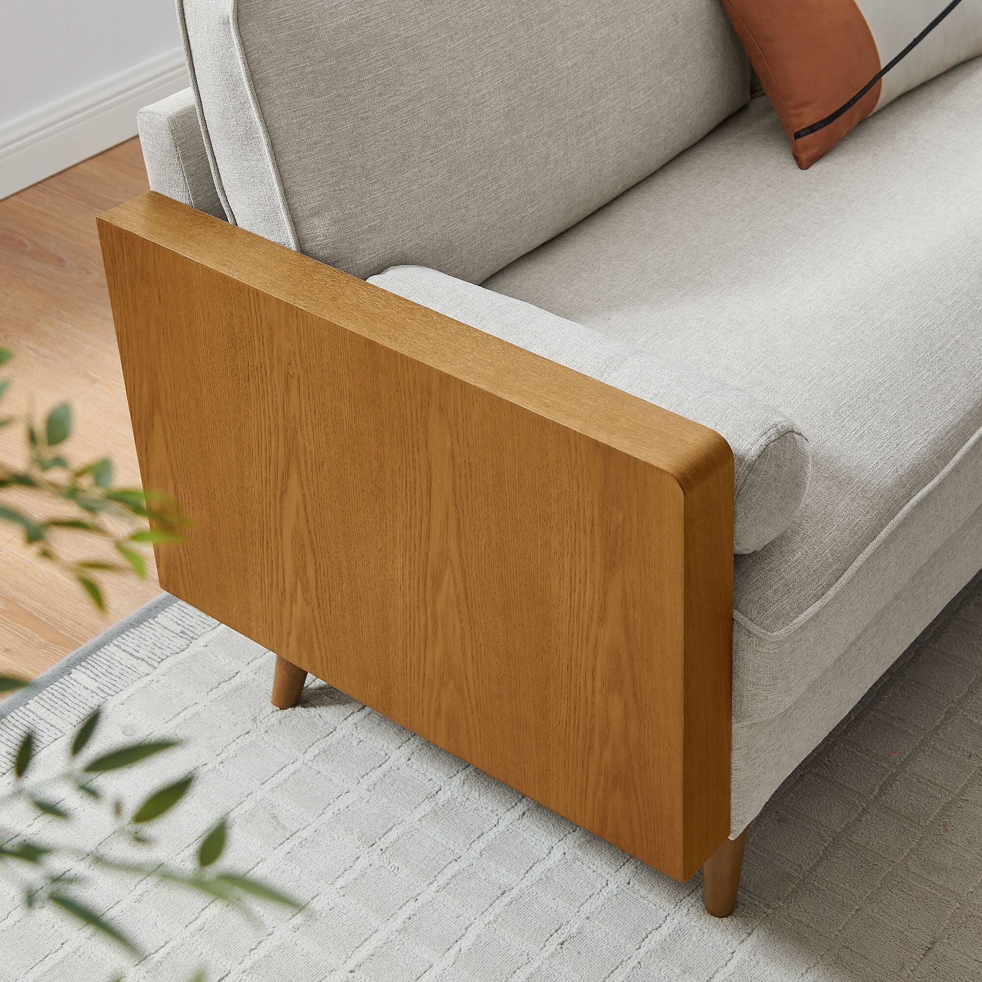 Alt View 5. Modway - Kellan Heathered Fabric Upholstered Sofa by Modway - White.