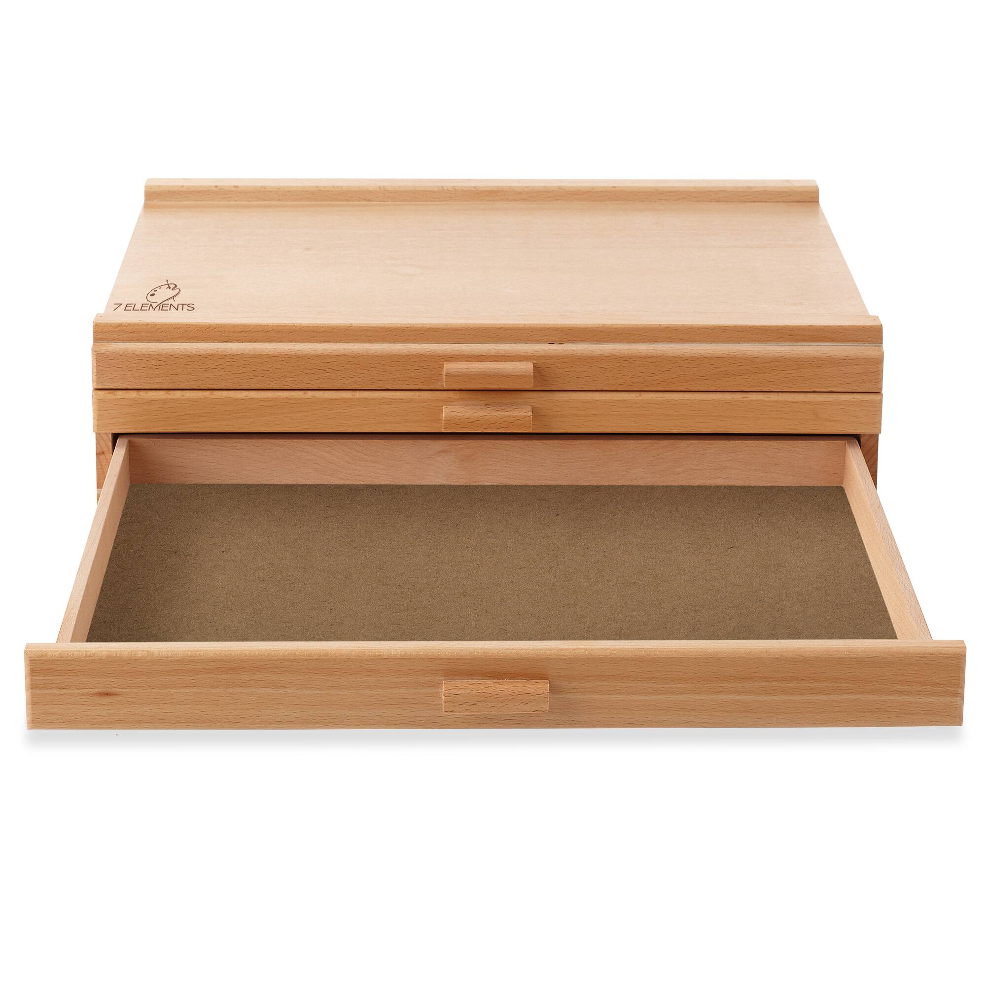 Alt View 2. 7 Elements - Multi Drawer Beechwood Artist Storage Supply Box - Natural.