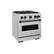 Angle. ZLINE - ZLINE Autograph Edition 30" Classic Gas Range w/ 4 Burners & Matte Black Accents (CGRZ-30-MB) - Stainless Steel.
