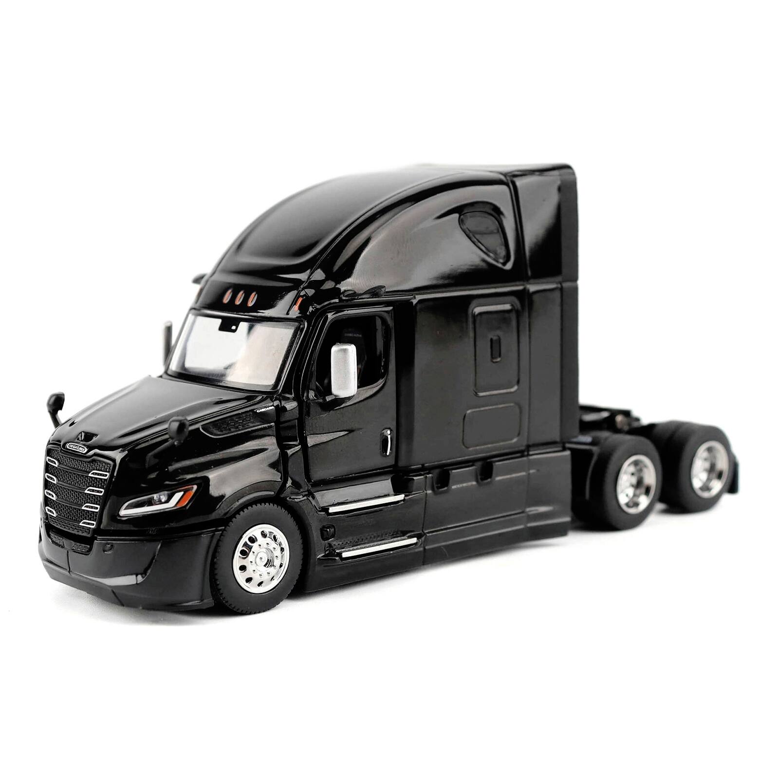 Alt View 5. Diecast Masters - 2025 Freightliner Cascadia Gen-5 Sleeper Cab Truck Tractor Night-Shift Black 1/64 Die Cast Model by Diecast Masters.