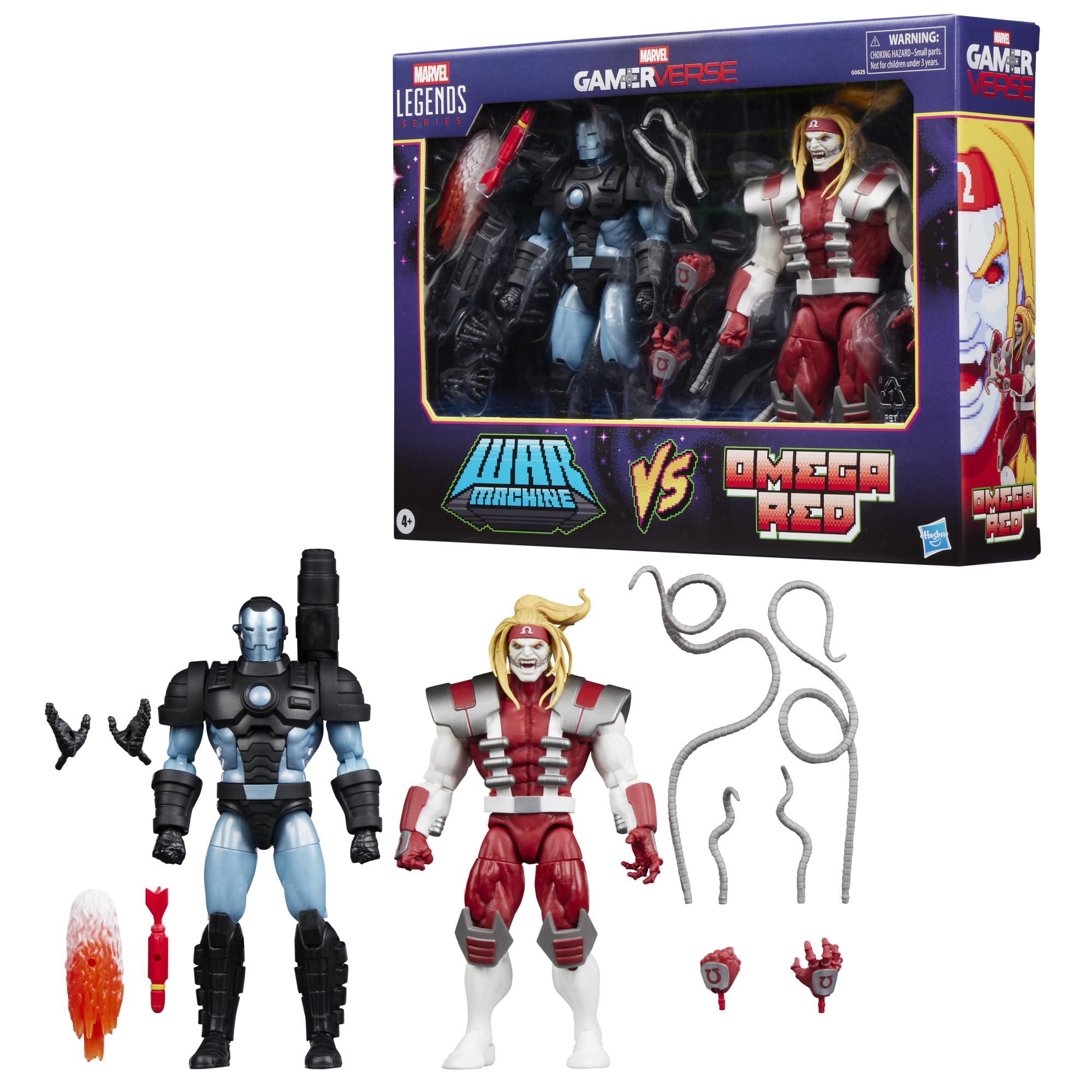 MARVEL LEGENDS SERIES  
MARVEL GAMERVERSE  
WARNING:  
- OCXM  
- ina a - a - de  
- GAMERVERSE 2  
- NY WAR VS OMEGA MACHINE  
- OMEGA RED  
- AEO  
- EL U