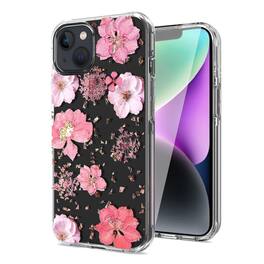Reiko - Pressed Dried Flower Design Phone Case For Iphone 14 Plus In - Pink