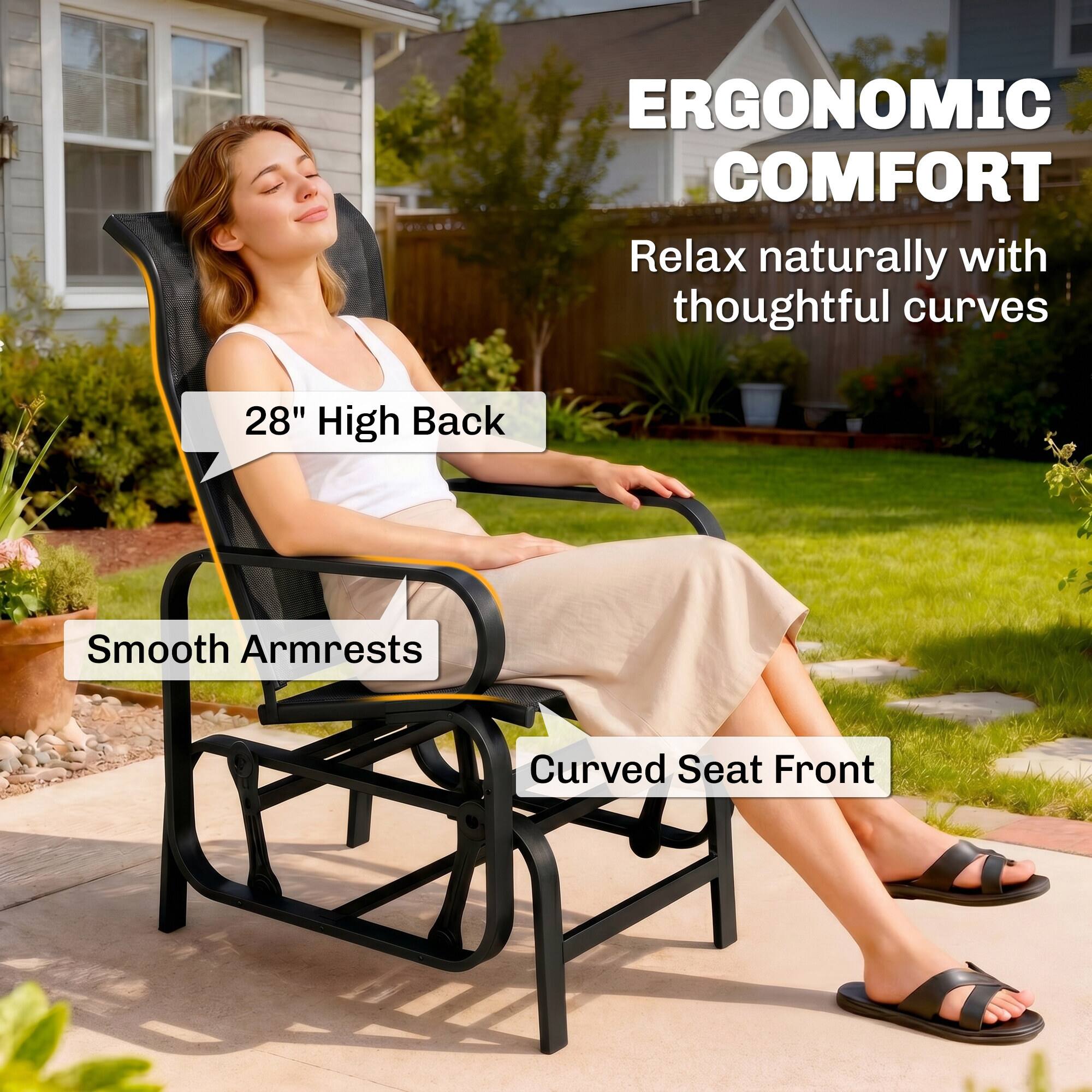 ERGONOMIC COMFORT  
Relax naturally with thoughtful curves  

28" High Back  
Smooth Armrests  
Curved Seat Front