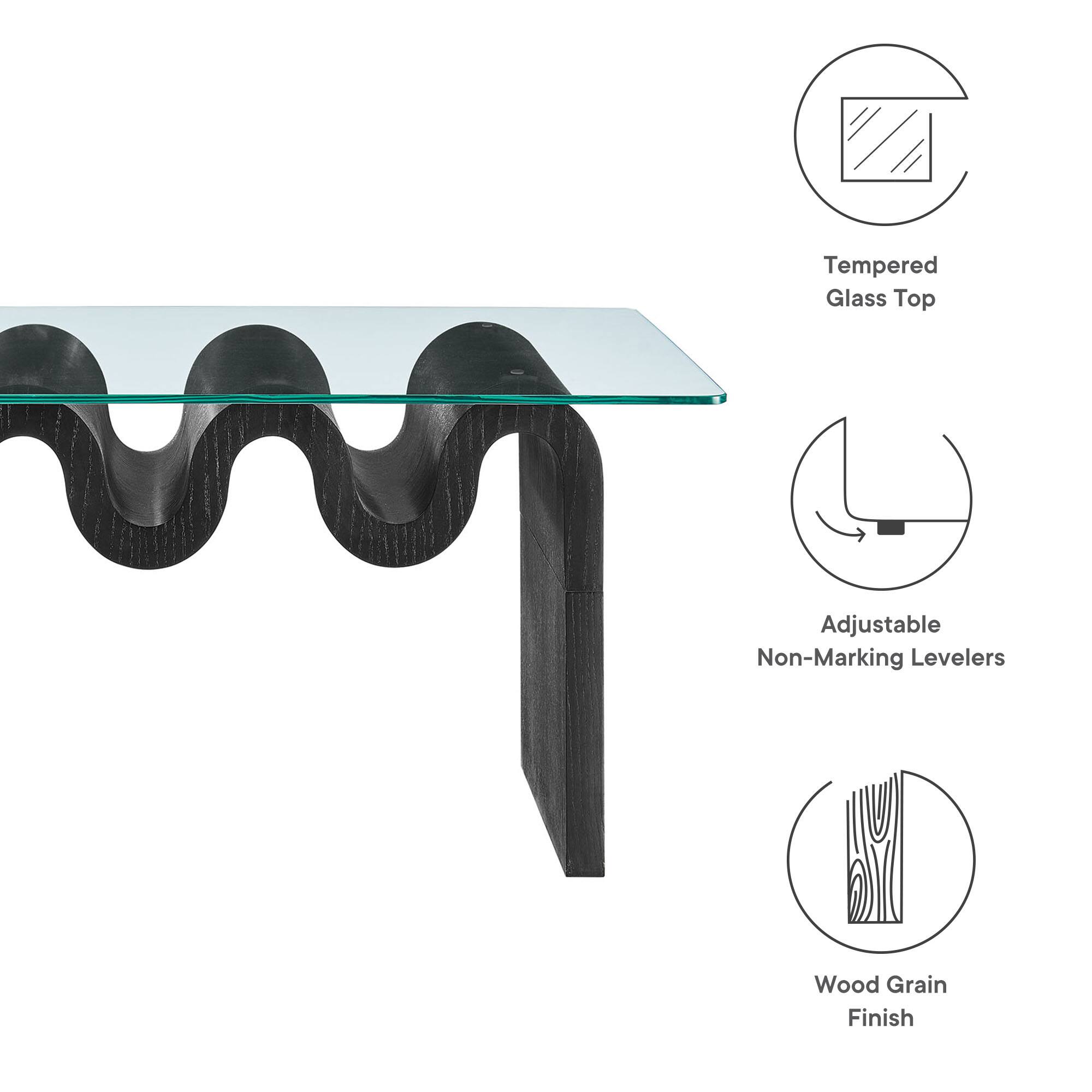 Tempered Glass Top  
Adjustable Non-Marking Levelers  
Wood Grain Finish