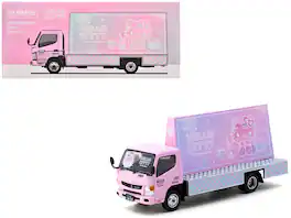 Tarmac Works - Mitsubishi Fuso Canter Mobile Ad Truck RHD (Right Hand Drive) Hello Kitty with Graphics Truck64 Series 1/64 - Pink