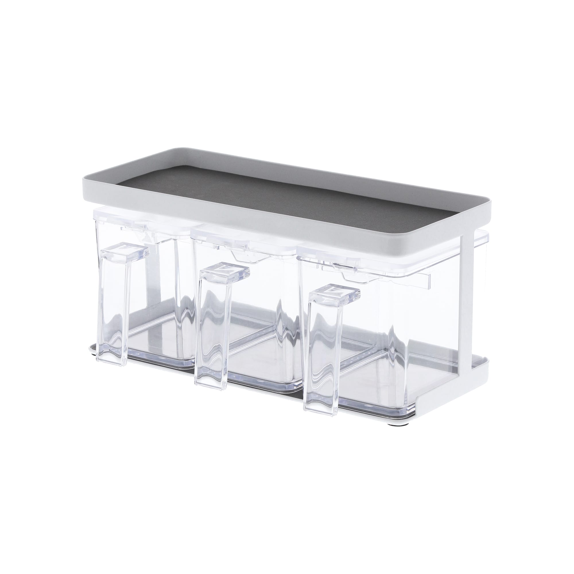 Alt View 2. Yamazaki Home - Pantry Organizer - Triple - White.