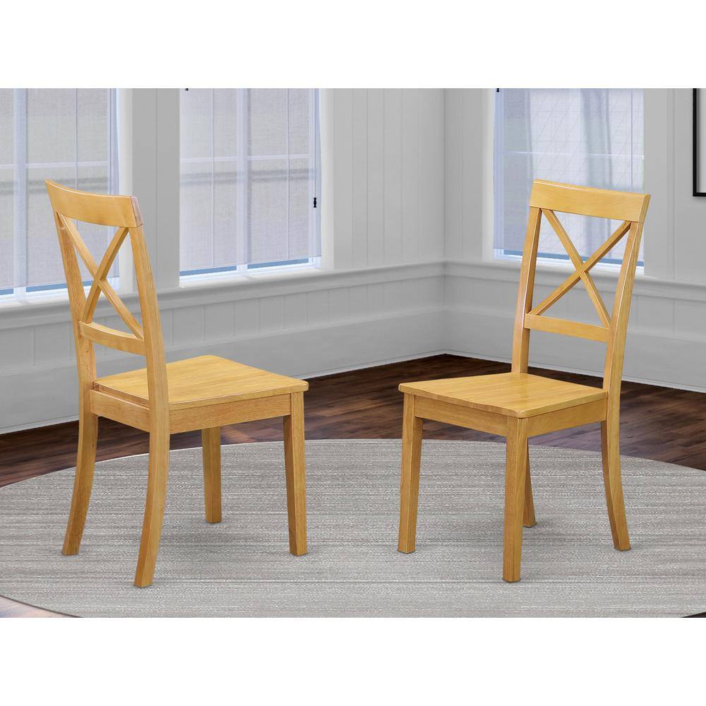 Angle. East West Furniture - Dining Chair Oak - Brown.