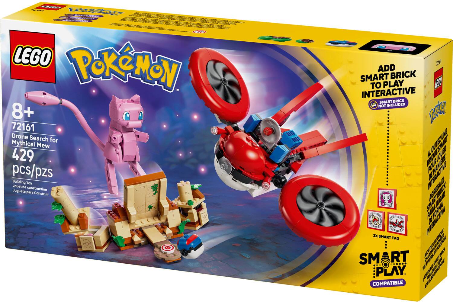 C 2 TARIAL   LEGO POKeMON TM 8+ 72161 Drone Search for Mythical Mew 429 pcs/pzs Building Toy Jouet de Juguete construction para Construir IIII IIII 7OY ADD SMART BRICK TO PLAY 4E00 INTERACTIVE SMART BRICK NOT INCLUDED  LNNE AJOUTEZL JOUER FSHART POUR MANTER INNTTRACTIVE K E AGREGA JUGAR C SMART 1 OYMA INTERACTIVAL DET 3X W SMART TAG SMART SM RT A PLAY - AO COMPATIBLE